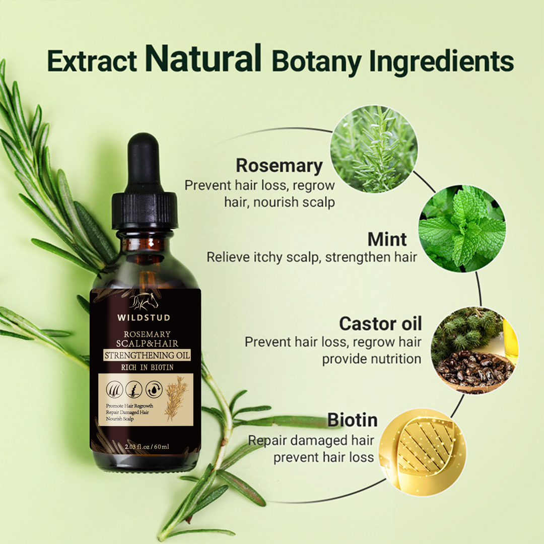 Wildstud Rosemary Hair Growth Oil: Pure Natural Herbal Formula