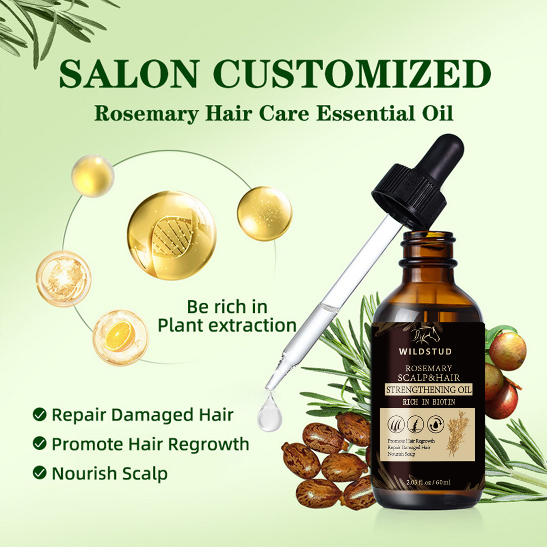Wildstud Rosemary Hair Growth Oil: Pure Natural Herbal Formula