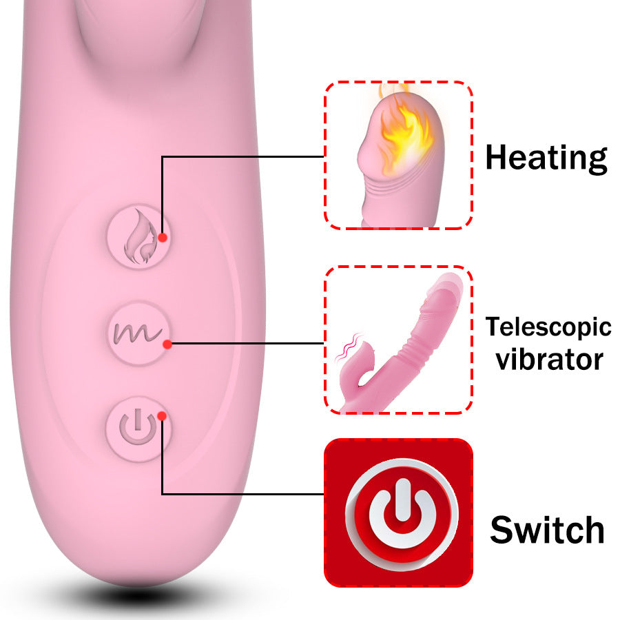Wildstud USB Heated Vibrating Wand: Tongue-Like Simulation, Telescopic, 39.5°C Body Temperature Simulation - Women's Pleasure Toy