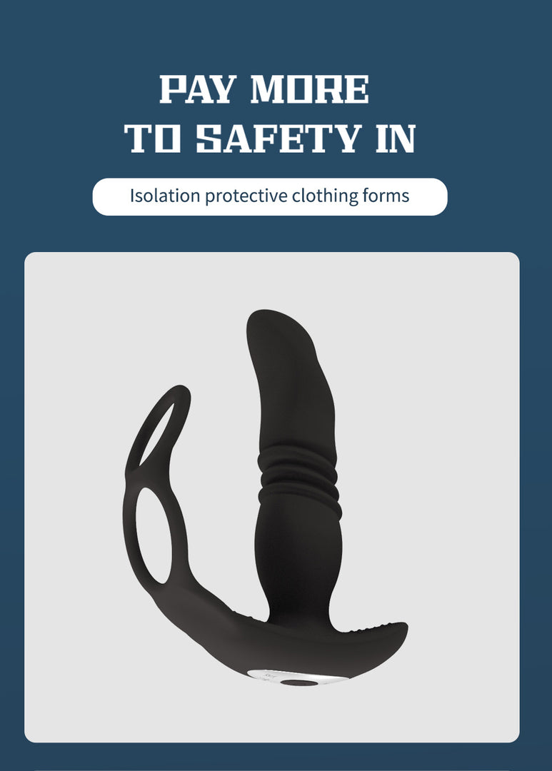 Wildsutd Fully Automatic Telescopic Vibrating Prostate Massager with Dual Rings and Remote Control
