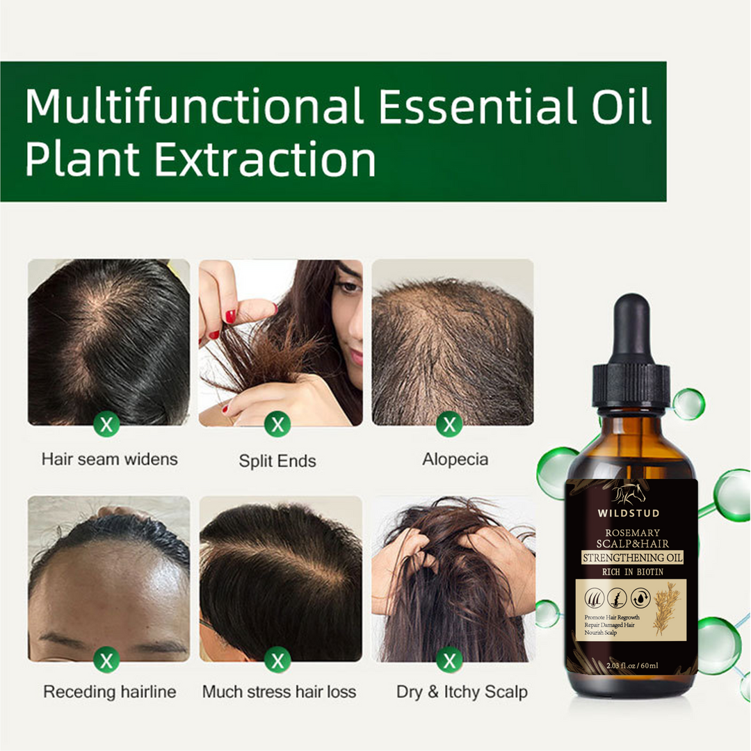 Wildstud Rosemary Hair Growth Oil: Pure Natural Herbal Formula
