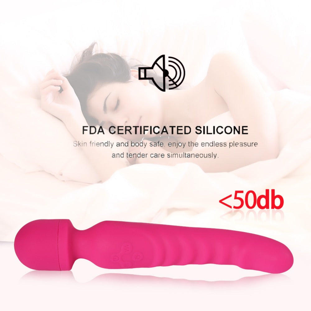 Wildstud Rechargeable Dual Motor Heating Silicone Vibrator for Women with Multiple Vibration Modes and Double Heads